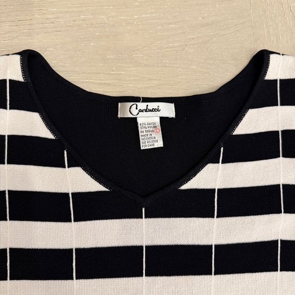 Carducci Striped V-Neck top, luxury material great for teachers or the office - Picture 3 of 5